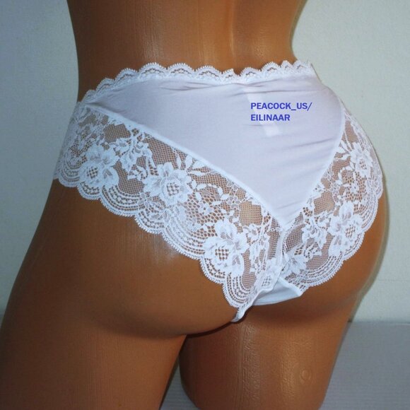 Victoria Secret Dream Angel Satin Lace Cheekini Panty XL Smooth Silky Optic whit - Picture 1 of 7